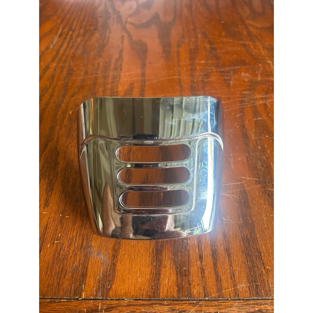 Chrome Louvered Motorcycle Horn Cover Custom Cruiser Universal Trim Part